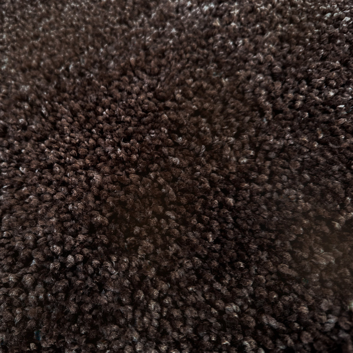 Close view of the acorn brown shag pile