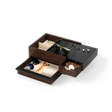 Stowit Jewellery Storage Box with Hidden Drawers by Umbra – Black/Walnut