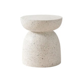 A Pedestal Side Table - Fleck White with a modern design from Flux Home.