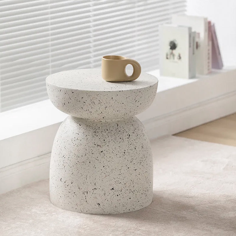 A Flux Home Pedestal Side Table - Fleck White.