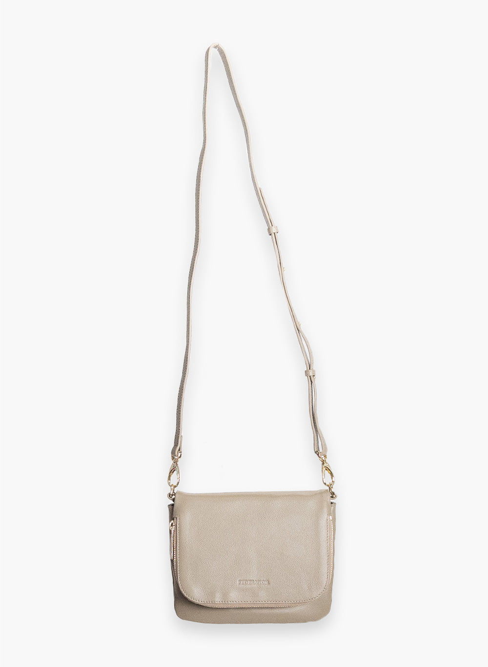 Federation Take Me Leather Crossbody Bag – Gold/Gunmetal Hardware
