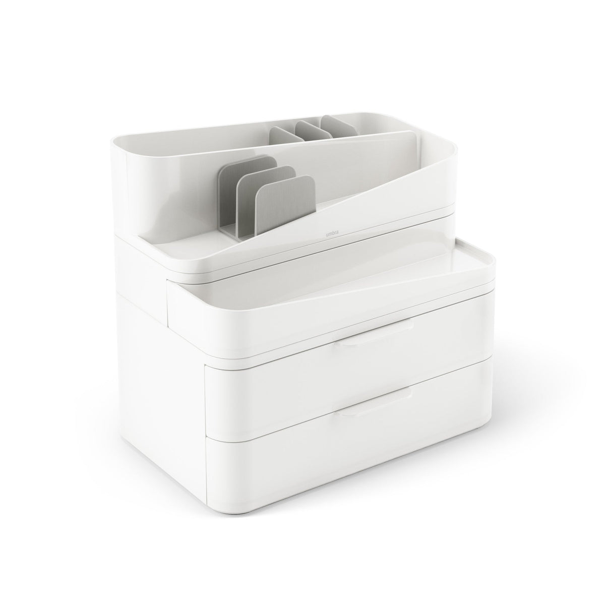 Umbra Glam large cosmetic organiser, stacked trays with movable dividers