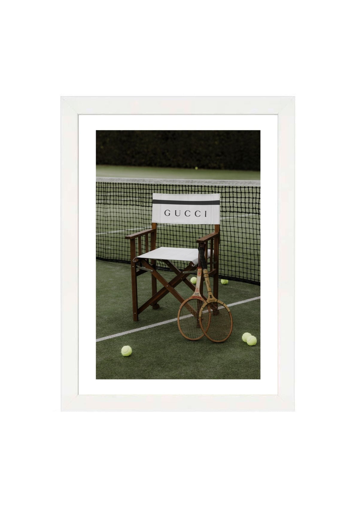 The Courtside Seat Print by Papier HQ in a matte white frame
