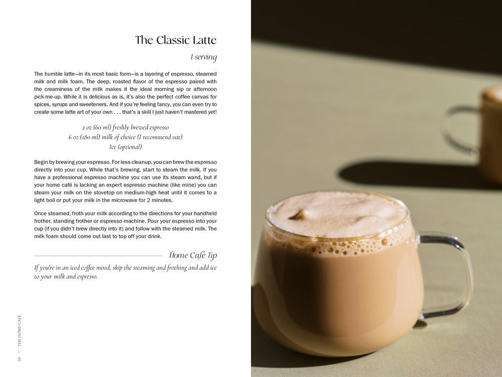 The Home Café page spread showing a matcha spritzer recipe