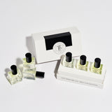 The Perfume Oil Company Best of the Best Trio gift box with three roll-on perfume oils on a white background.