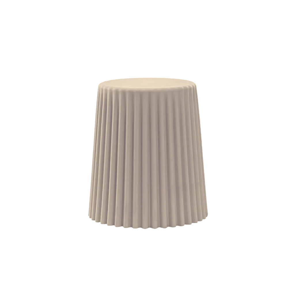 Tom ribbed polyurethane stool and side table by Ned Collections in white
