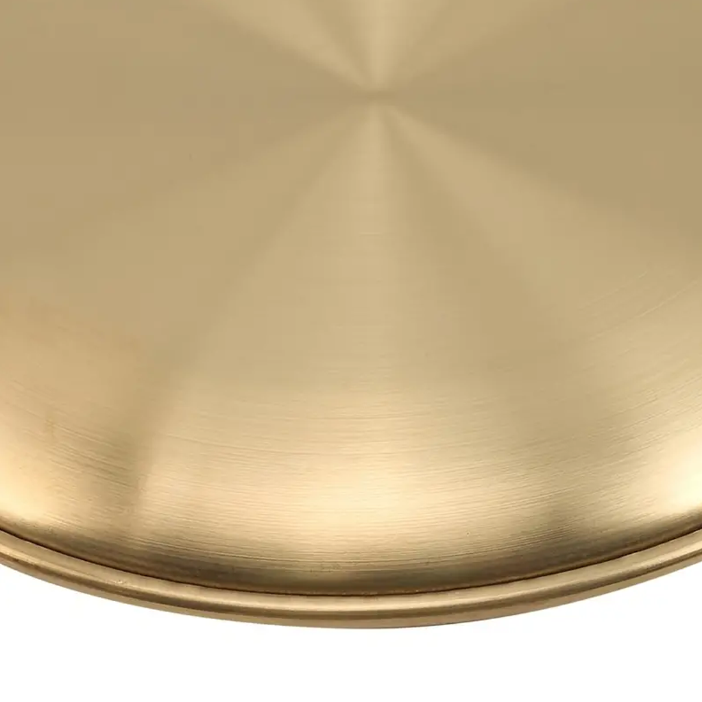 Round stainless steel decor tray with mirror finish
