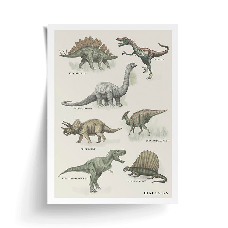 Vintage Dino Print by Papier HQ unframed on matte card