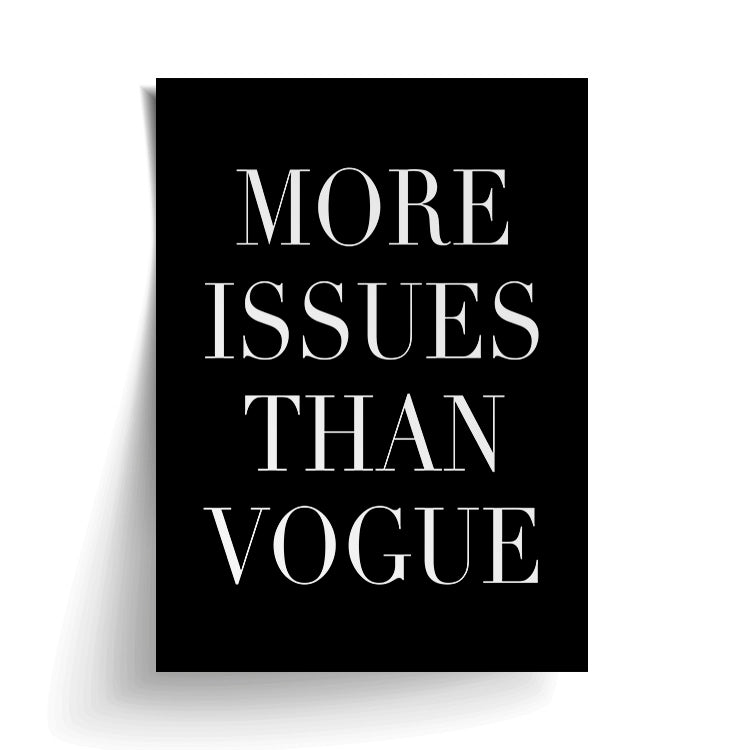 Vogue Black print unframed, shown as a loose sheet with a lifted corner