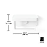 FLEX Adhesive Toilet Paper Holder with Shelf | Umbra