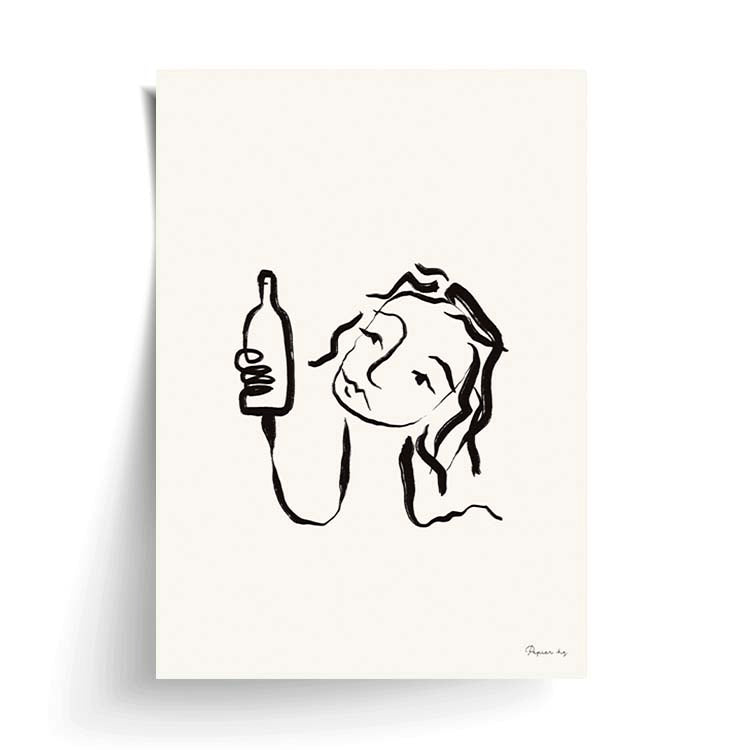 Wine All Day Print by Papier HQ unframed on matte card