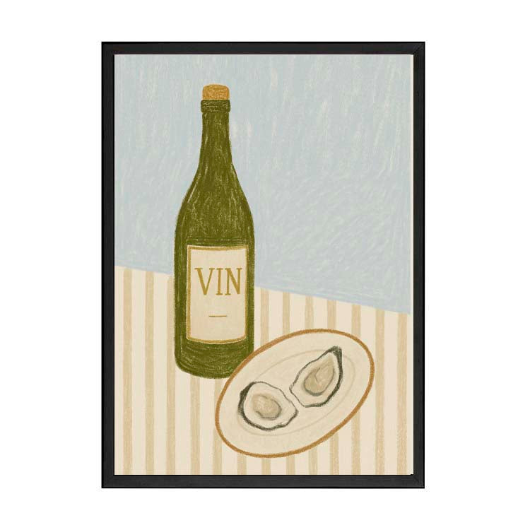 Wine and Dine Print by Papier HQ in a matte black frame