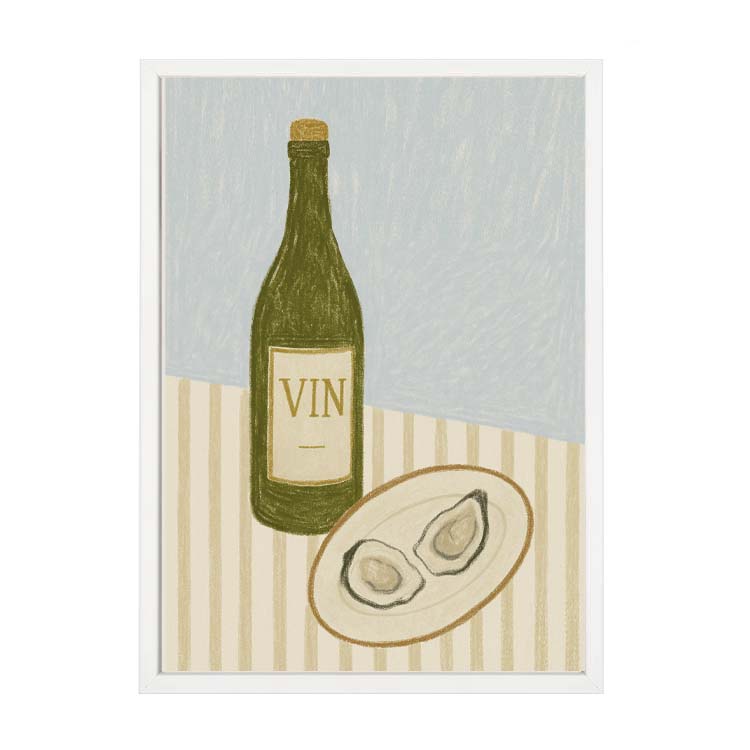 Wine and Dine Print by Papier HQ in a matte white frame