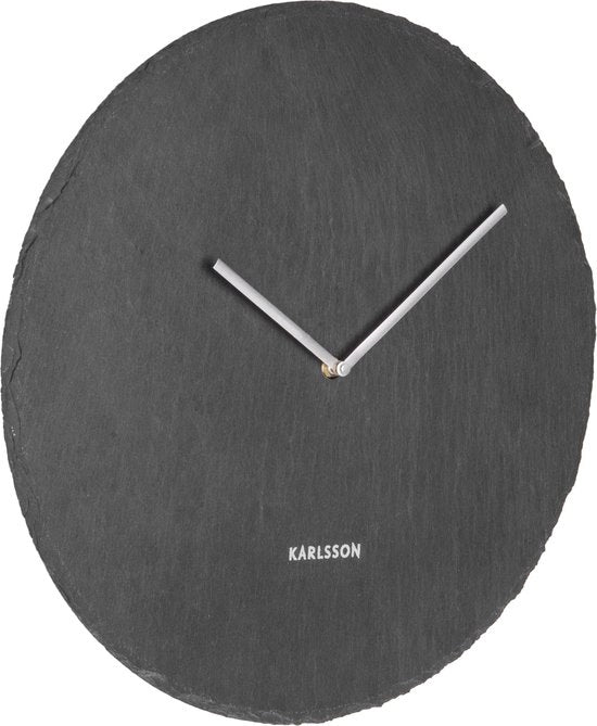 Karlsson Slate Clock styled on a wall