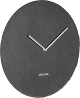 Slate Clock by Karlsson | Charcoal - Medium 25cm