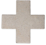 A Zakkia Concrete Cross Trivet - Natural made of cement on a white background.