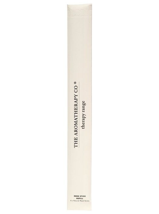 A white tube with a white label on it, containing Therapy® Range Diffuser Reed Sticks from The Aromatherapy Co.
