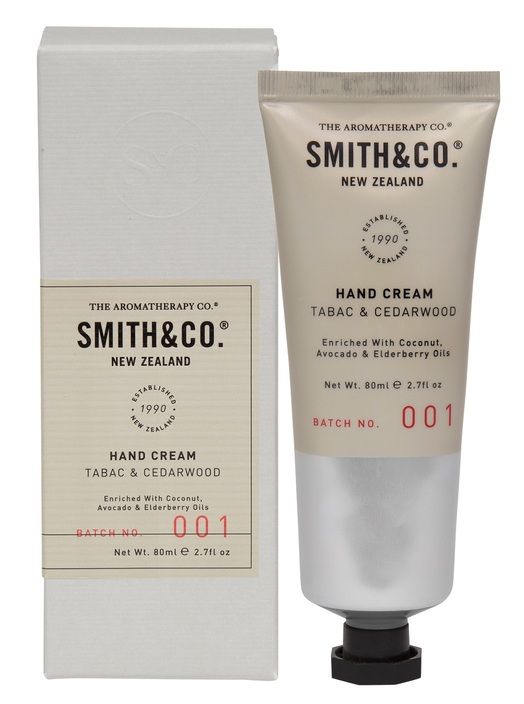 The Aromatherapy Co Smith & Co Hand Cream Tabac & Cedarwood. Keep your hands soft and moisturized with our luxurious hand cream. Made with nourishing ingredients, our hand cream absorbs quickly into the skin, leaving it feeling hydrated.