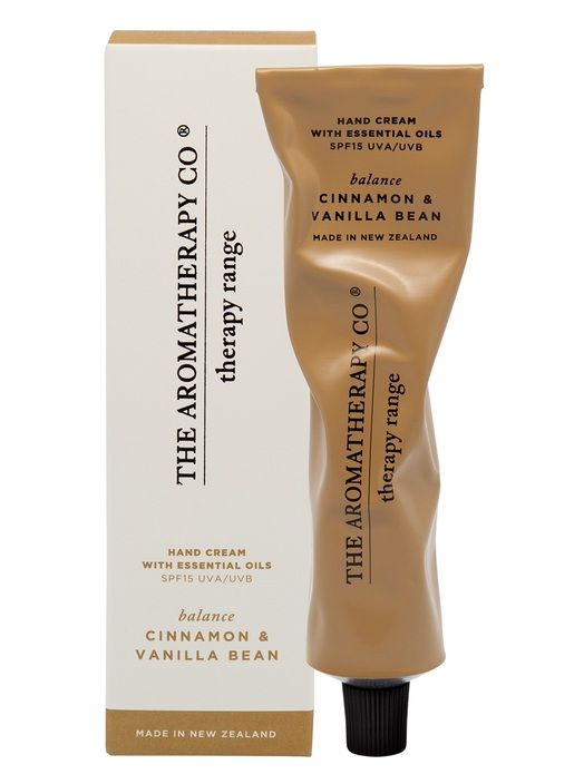 The Therapy® Hand Cream Balance - Cinnamon & Vanilla Bean from The Aromatherapy Co is a luxurious blend of essential oils, infused with the delightful scents of vanilla and cinnamon. Enriched with nourishing ingredients, this hand cream deeply moisturizes.