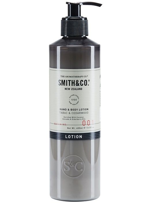 The Aromatherapy Co's Smith & Co Hand & Body Lotion Tabac & Cedarwood.