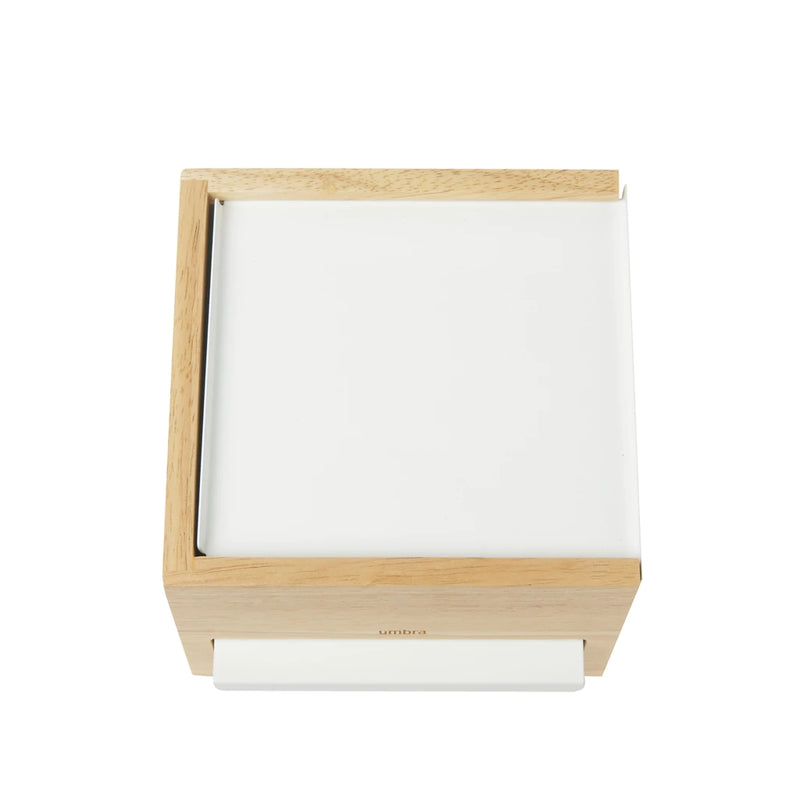 An Umbra MINI STOWIT JEWELRY BOX NATURAL/WHITE with compartments for storage.