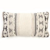 Lima Bolster Cushion | Black & Natural | Cotton Wool with Inner