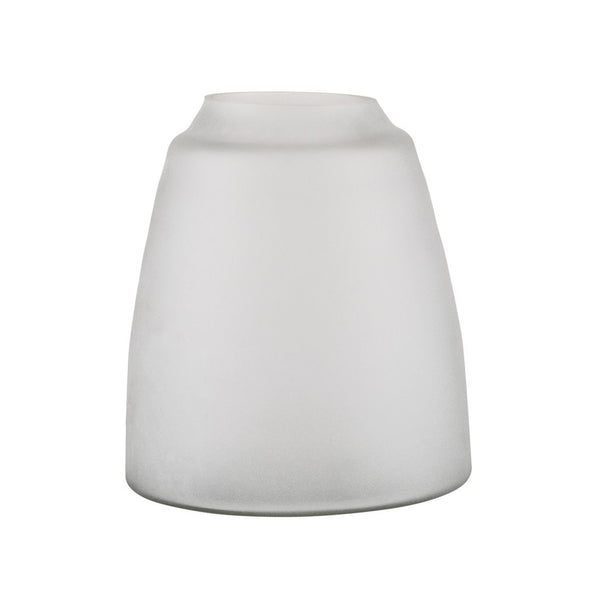 A Zakkia Tapered Vase - Frost with a tapered shape and tactile finishes, displayed on a white background.