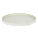 A Burlap Round Tray - Large White by Zakkia on a white background.