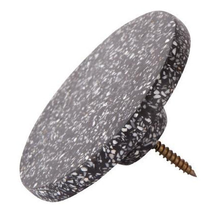 Zakkia terrazzo wall hook in black, front view