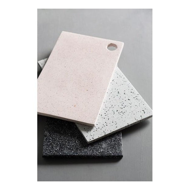 Zakkia terrazzo serving board styled with cheese and crackers