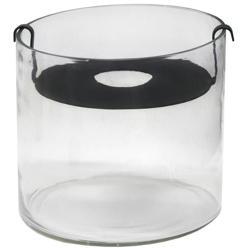 A Botanical Vase - Small Black by Zakkia with a black handle.