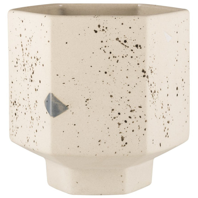 A Zakkia Carved Pot - Confetti with confetti speckles on it.