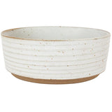 A handmade white Speckle Bowl - Large Seagrass on a white background by Zakkia.