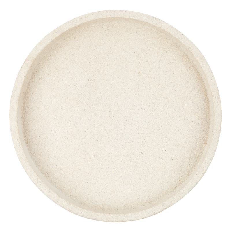 A Zakkia Concrete Round Tray - Large White on a large white background.