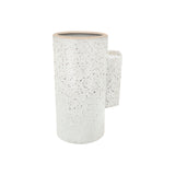 A white Embers Wall Planter - Small Ash with speckles on it, part of the Zakkia Embers Range collection featuring a unique reactive glaze process. Perfect for both indoor and outdoor pots.