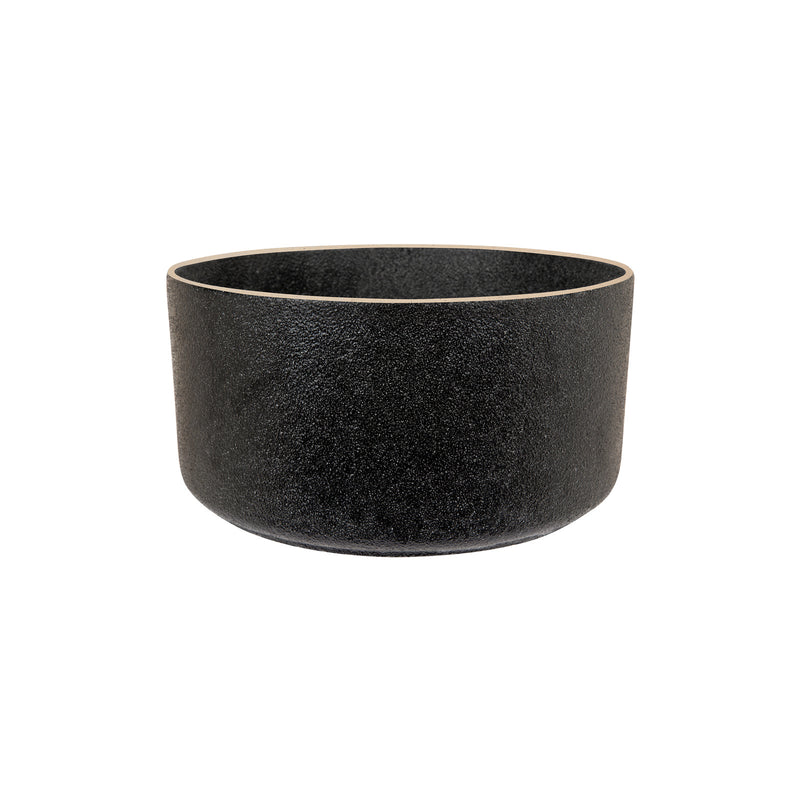 A Zakkia Embers Bowl Planter - Medium Charred with an organic finish on a white background.