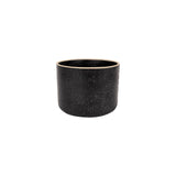 This unique statement piece is an Embers Bowl Planter - Small Charred by Zakkia, with a wooden rim, featuring an organic finish. Perfect for outdoor pots.