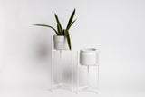 Two white Eldi Pots on a white background. (Ned Collections)