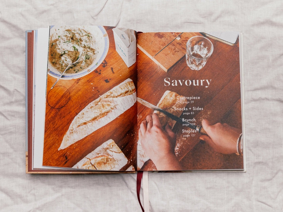 Simple Fancy cookbook open page spread