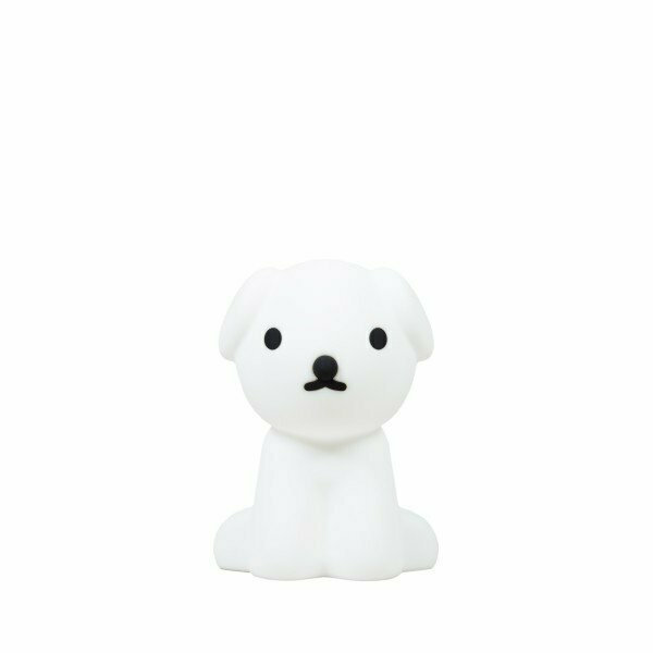 Snuffy night lamp, a white silicone dog shape, on white