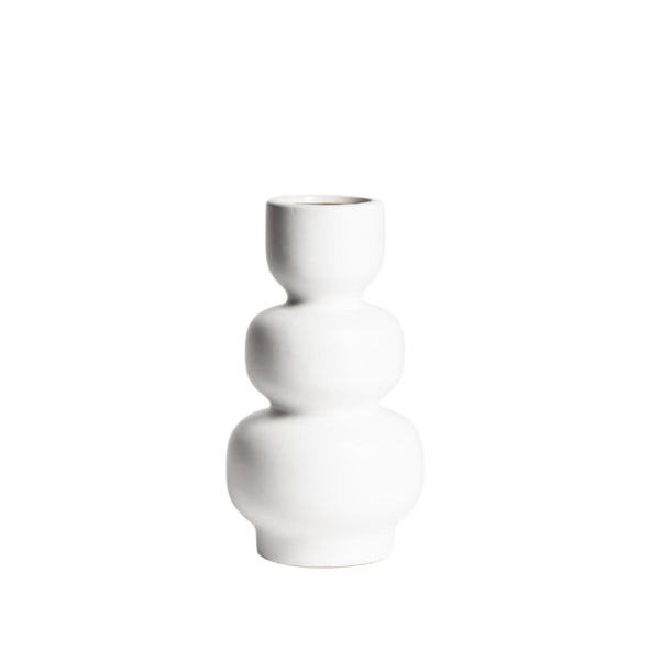 A white Boble Vase - Black / White on a white background showcasing the minimalist design and matte finish of the Ned Collections.