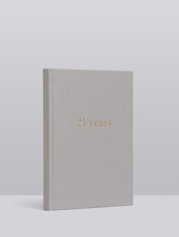 A Write To Me journal documenting memories over 21 years - 21 Years Of You.
