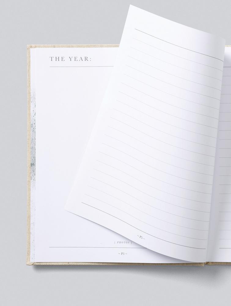 A 21 Years - 21 Years Of You journal with a white cover and blank pages to record memories by Write To Me.
