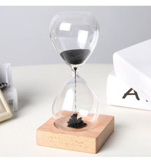 Hand-blown Magnetic Hourglass