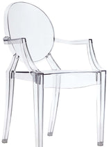 A Casper Dining Chair with Arms by Flux Home on a white background.