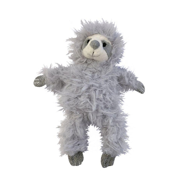 Lily & George's Ezra Sleepy Sloth Rattle, a super soft fur grey stuffed animal, perfect for snuggling up.