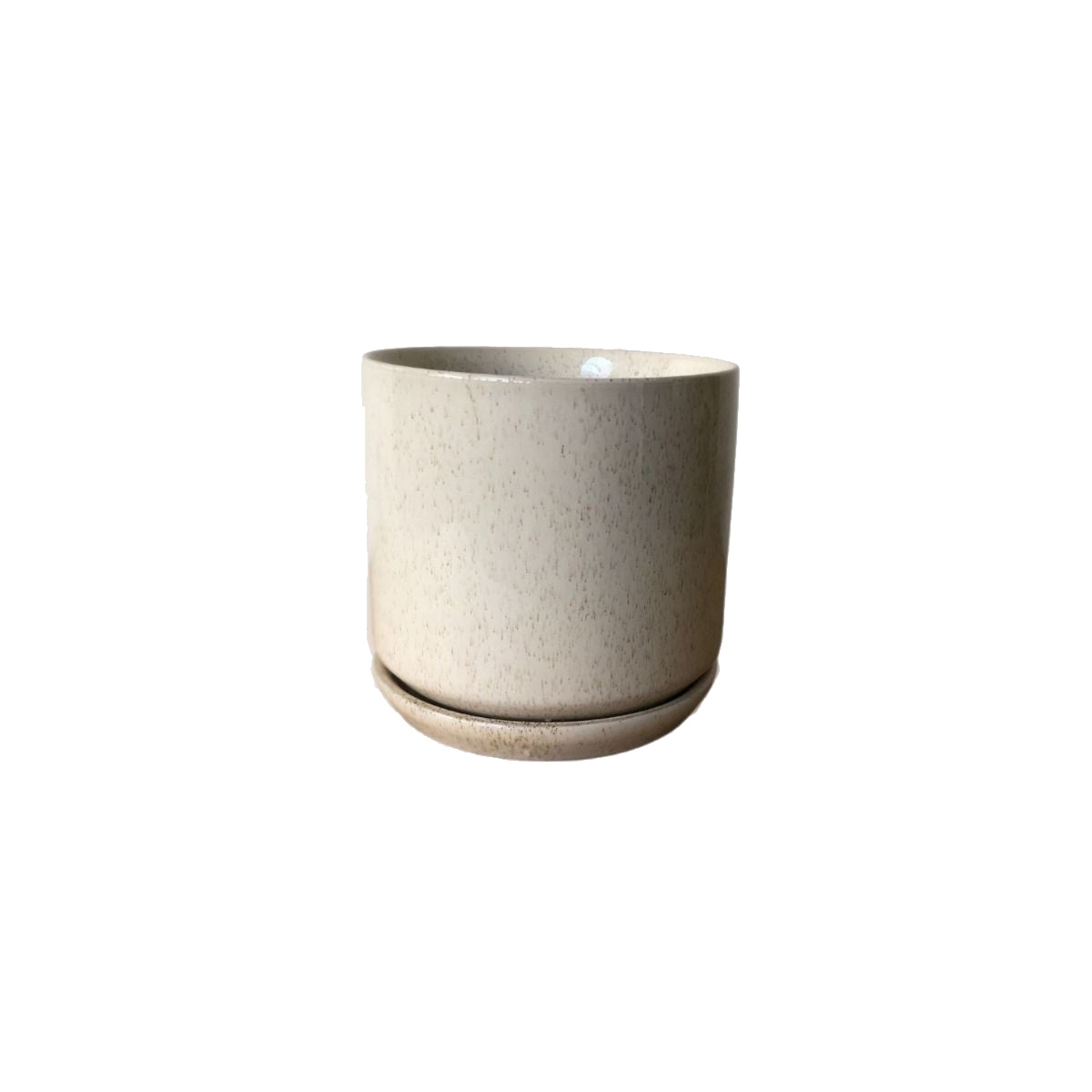 A small Oslo Planter - Sandstorm by Potted, with drainage, on a white background.