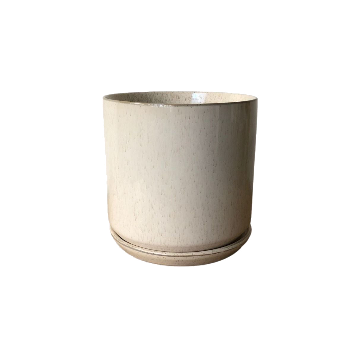Potted Oslo Planter - Sandstorm - Beige stoneware planter.