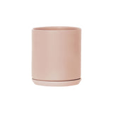 A small pink Oslo Planter - Peach stoneware planter by Potted on a white background.