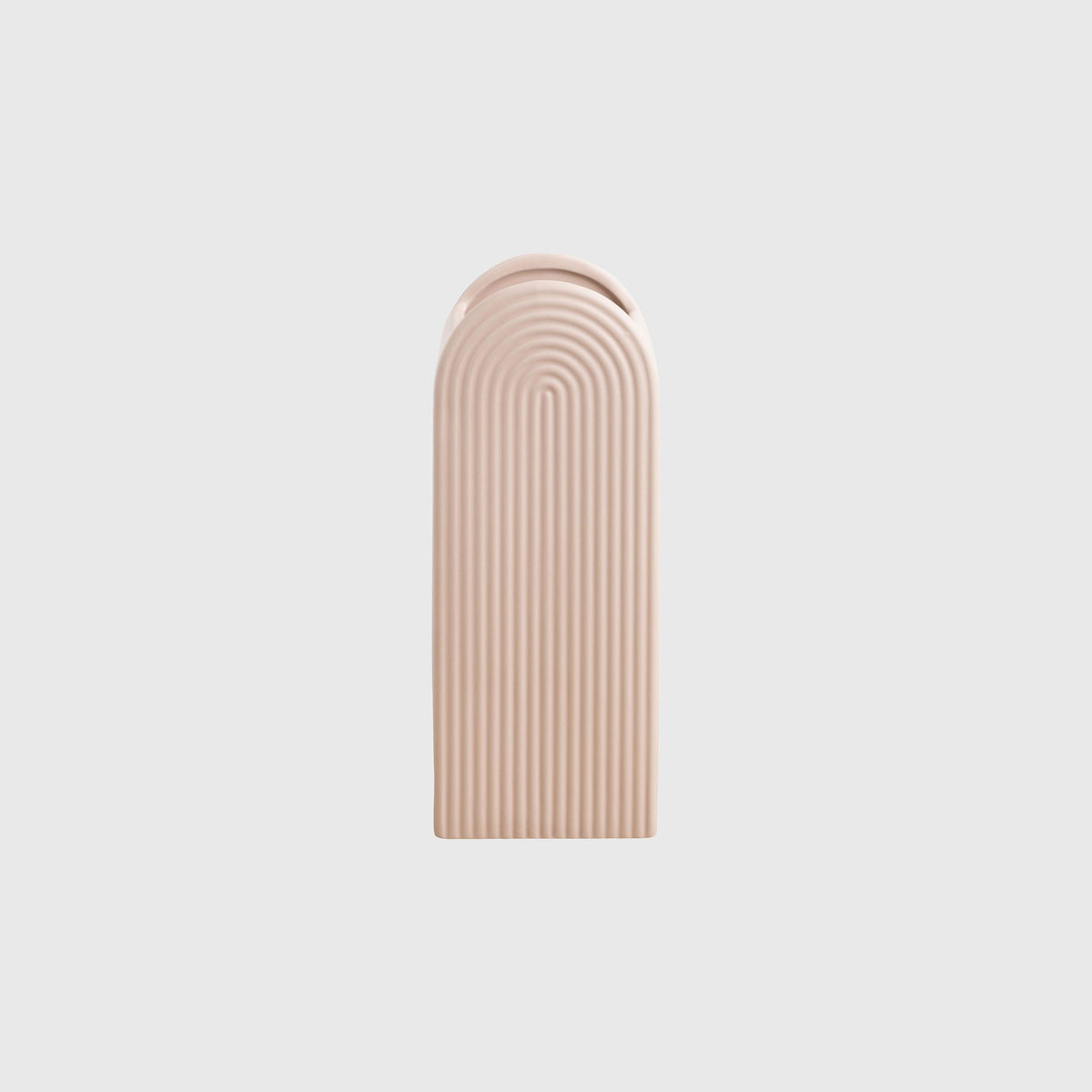 A small Gatsby Vase - Peach by Potted, possibly a dried flower, on a white background.